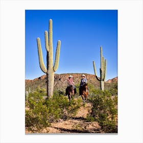 Two Riders At The White Stallion Ranch Arizona Canvas Print