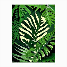 Flat Leaf Fern Vibrant Canvas Print