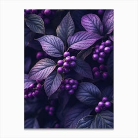 Blaubeeren, lila Fotografie, botanische violett Obst Design Canvas Print