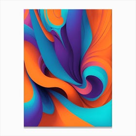 Abstract Colorful Waves Vertical Composition 51 Canvas Print