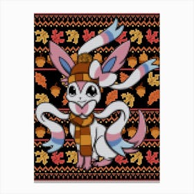 Fall Sylveon Sweater - Pokemon Autumn Canvas Print