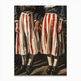 Two Girls In Red And White Canvas Print