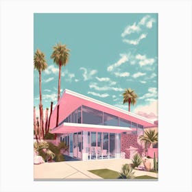 Pink Palm Springs Kitsch 6 Canvas Print