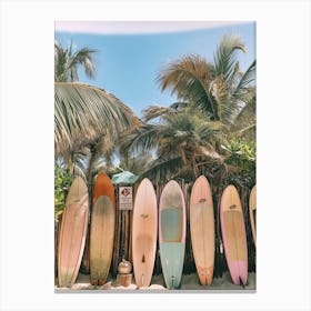 Surfboards On The Beach 1 Canvas Print