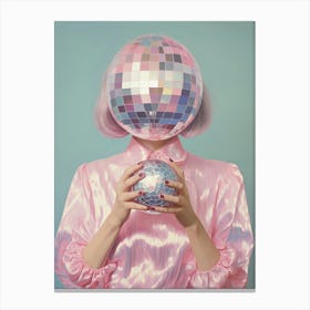 Disco Ball Girl, Preppy Aesthetic, Trendy 1 Canvas Print