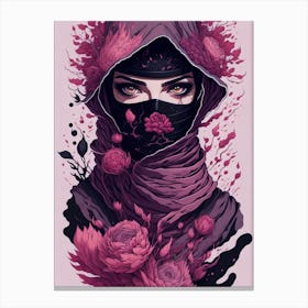Face ninja woman. Canvas Print