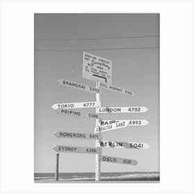 Sign, Seaside, Oregon By Russell Lee Canvas Print