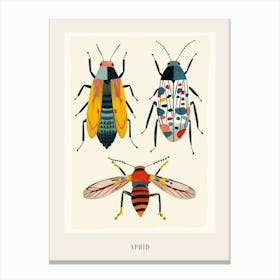 Colourful Insect Illustration Aphid 2 Poster Canvas Print