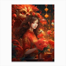 Chinese New Year Traditional Illustration 4 Canvas Print
