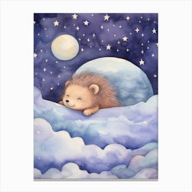 Baby Porcupine 2 Sleeping In The Clouds Canvas Print
