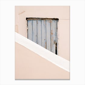 Blue door behind wall in Eivissa // Ibiza Travel Photography Canvas Print