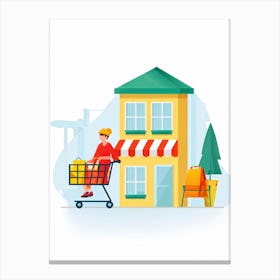 Shopping Cart Canvas Print