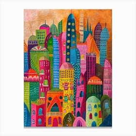 Kitsch Colourful Mumbai Cityscape 2 Canvas Print
