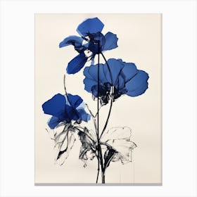 Blue Botanical Orchid 3 Canvas Print