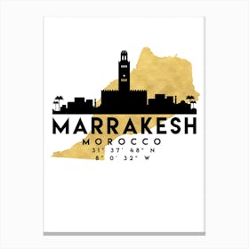 Marrakesh Morocco Silhouette City Skyline Map Canvas Print