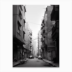 Beirut, Lebanon, Mediterranean Black And White Photography Analogue 1 Canvas Print