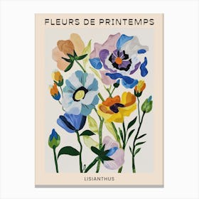 Spring Floral French Poster  Lisianthus 3 Canvas Print