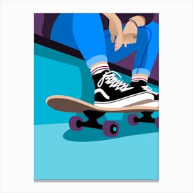 Skater Girl With Vans Canvas Print