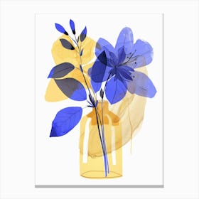 Blue Flowers In A Vase 11 Canvas Print