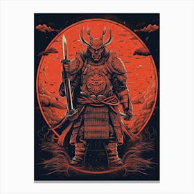 Samurai Tsuba Style Illustration 6 Canvas Print