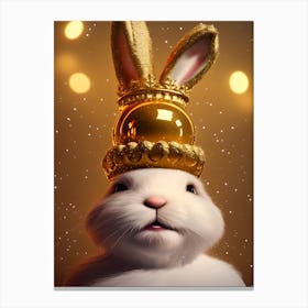 Bunny With Crown Canvas Print