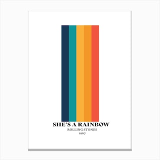 She's A Rainbow Rolling Stones Inspired Retro Canvas Print