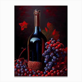 Carignan Wine Pointillism Cocktail Poster Canvas Print