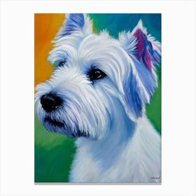 West Highland White Terrier Fauvist Style dog Canvas Print