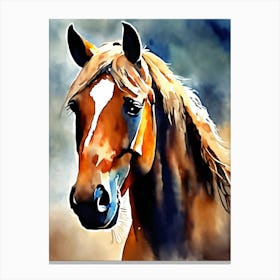 Horse Watercolor Painting Canvas Print