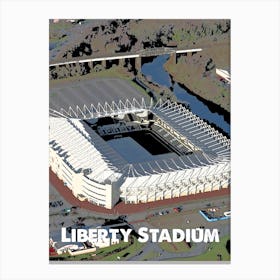Liberty Stadium, Swansea, Stadium, Football, Art, Soccer, Wall Print, Art Print Canvas Print