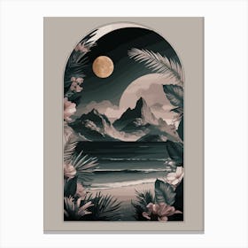 Moonlight Over The Ocean Canvas Print