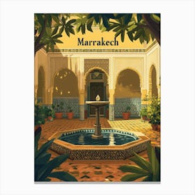 Aihrgdesign A Mid Century Modern Travel Poster For Marrakech 3 Canvas Print