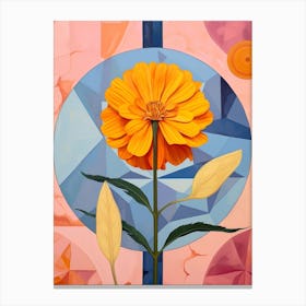 Marigold 5 Hilma Af Klint Inspired Pastel Flower Painting Canvas Print