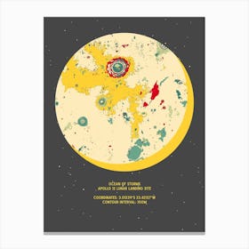 Moon Sphere Apollo 12 Lunar Landing Site Canvas Print