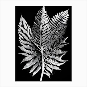 Sequoia Leaf Linocut 1 Canvas Print
