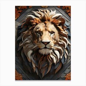 Lion Head mozaik Canvas Print