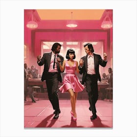 Pulp Fiction Dance Set Pink Art Print 1 Canvas Print