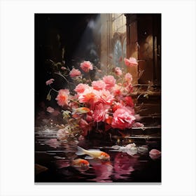 Flowers In The Water Canvas Print