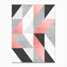 Gray and pink geometry 3 Canvas Print