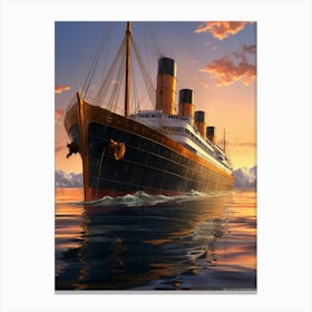 Titanic Ship Sunset 2 Canvas Print