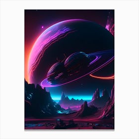 Scorpius Planet Neon Nights Space Canvas Print