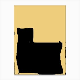 Black And Yellow Silhouette Canvas Print