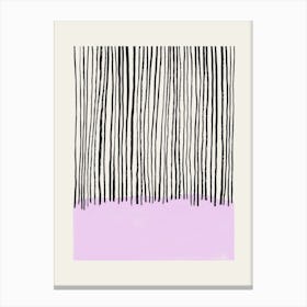 Black Stripes In Lila Canvas Print