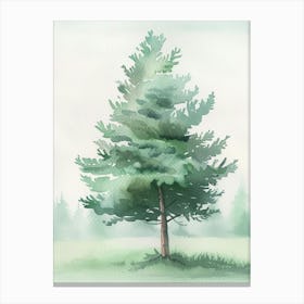 Pine Tree Atmospheric Watercolour Painting 2 Canvas Print