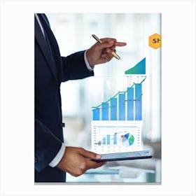 Blueprint Of Economic Progression In A Corporate Setting Iconography Representing Key Concepts Lik (4) 1 Canvas Print