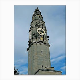 Cardiff City Hall Tower With Clock Face Canvas Print