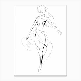 Line Art Woman Body 27 Canvas Print