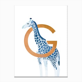 G Giraffe Canvas Print