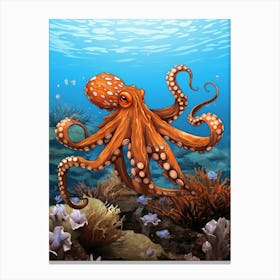 Day Octopus Realistic Illustration 9 Canvas Print
