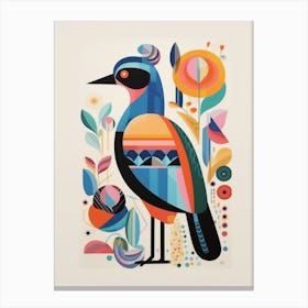 Colourful Scandi Bird Mallard Duck 1 Canvas Print